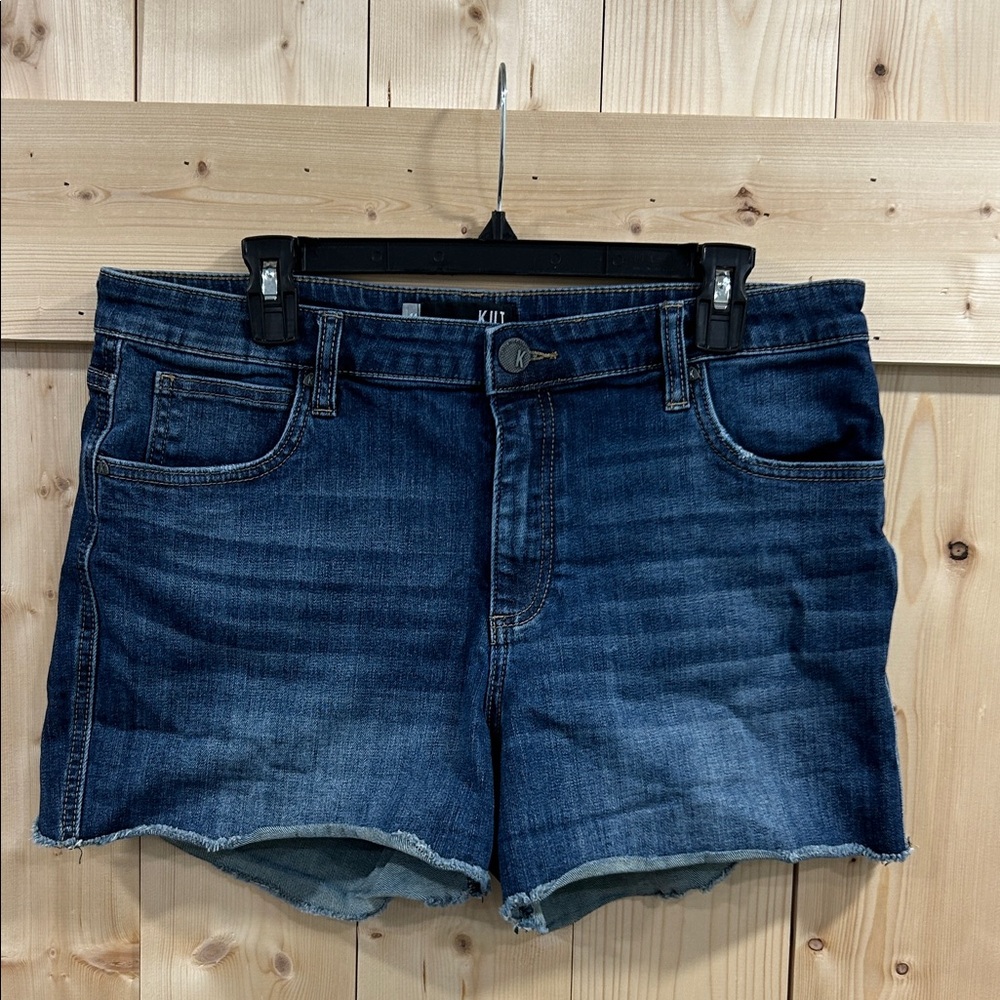 KUT from the Kloth Gidget Fray Denim Shorts, Sz 14